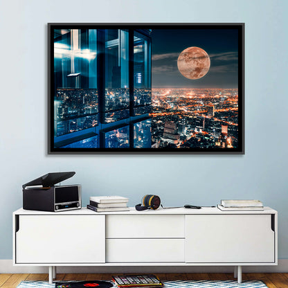 Bangkok Moonlit Skyline Wall Art