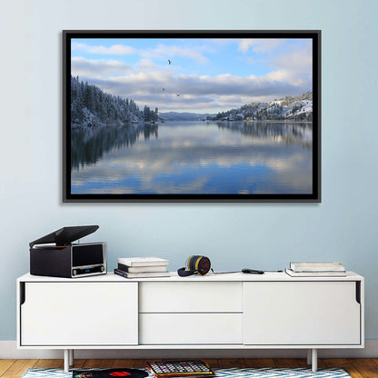 Coeur D Alene Winter Lake Reflection Wall Art