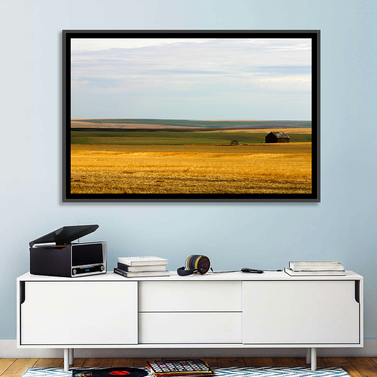 Lone Barn, Montana Farmland Wall Art in a room, landscape