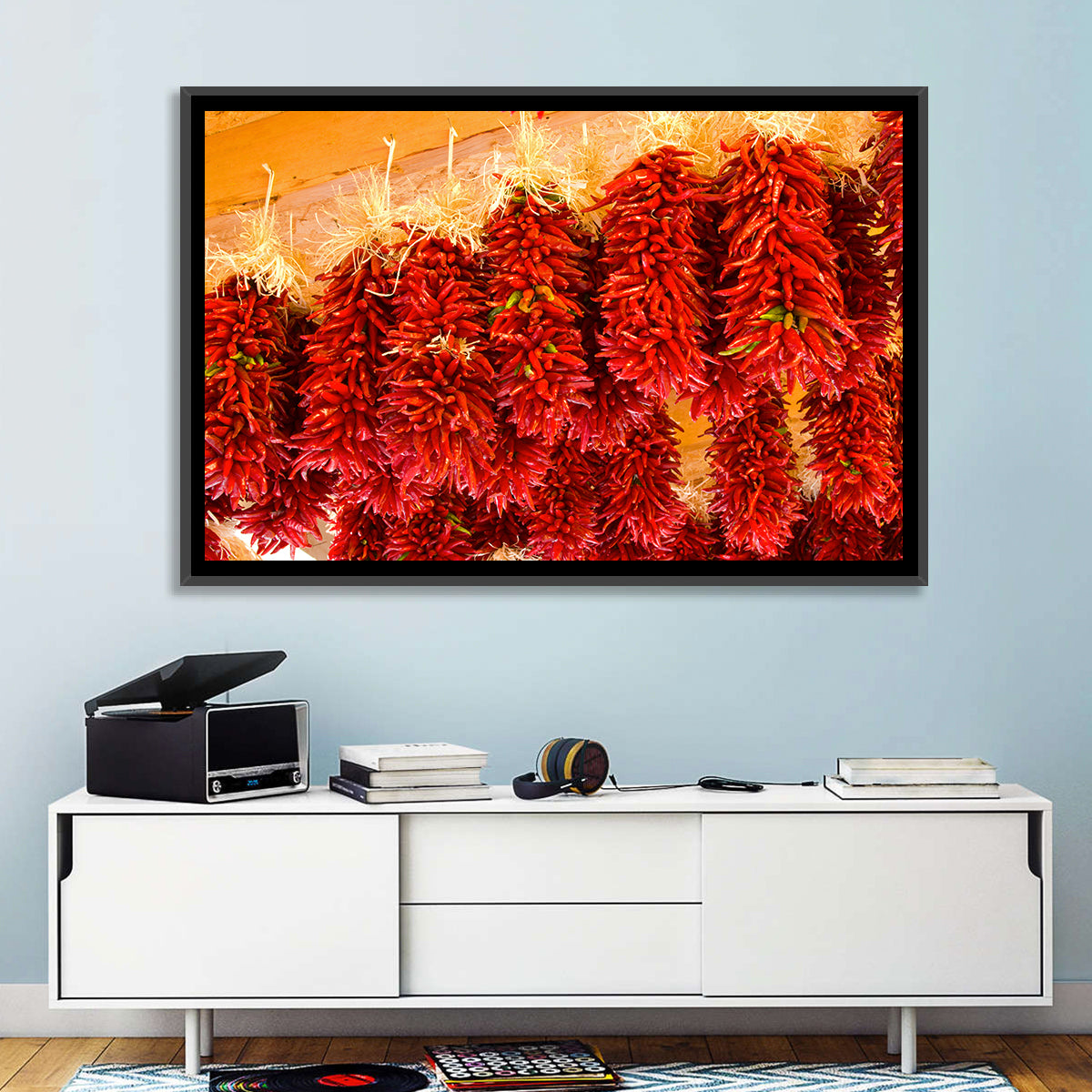 Hanging Dried Chili Peppers Wall Art