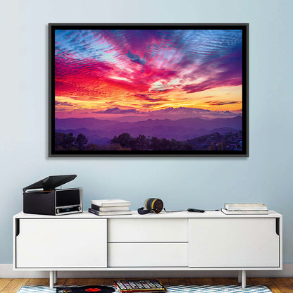 Golden Dusk Cloud Mountains Wall Art