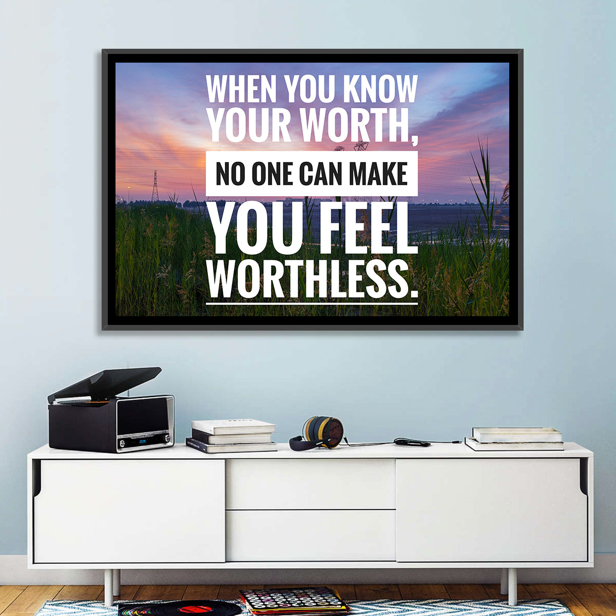 When You Know Your Worth, Golden Hour Wall Art in a room, landscape