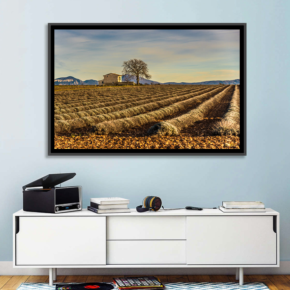Rustic Provence Lavender Rows at Golden Hour Wall Art