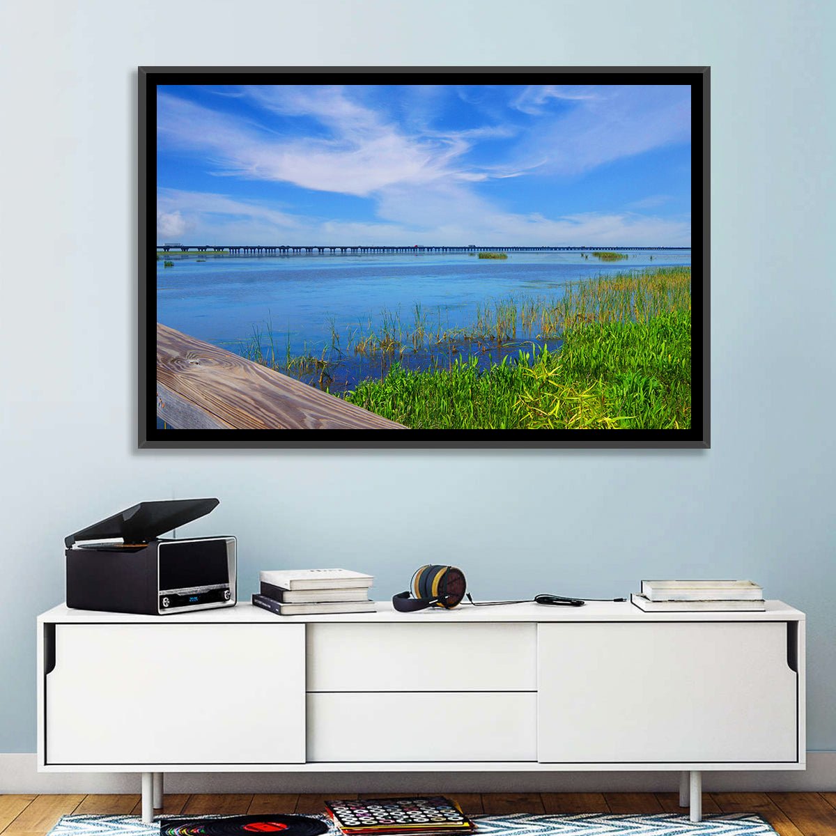 Meaher State Park Boardwalk Wall Art in a room, landscape