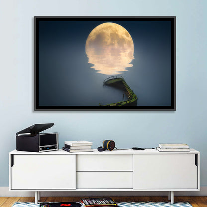 Moonlit Shipwreck Reflection Wall Art