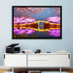 Illuminated Cherry Blossom Bridge Wall Art