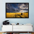 Hay Bale at Golden Hour Wall Art