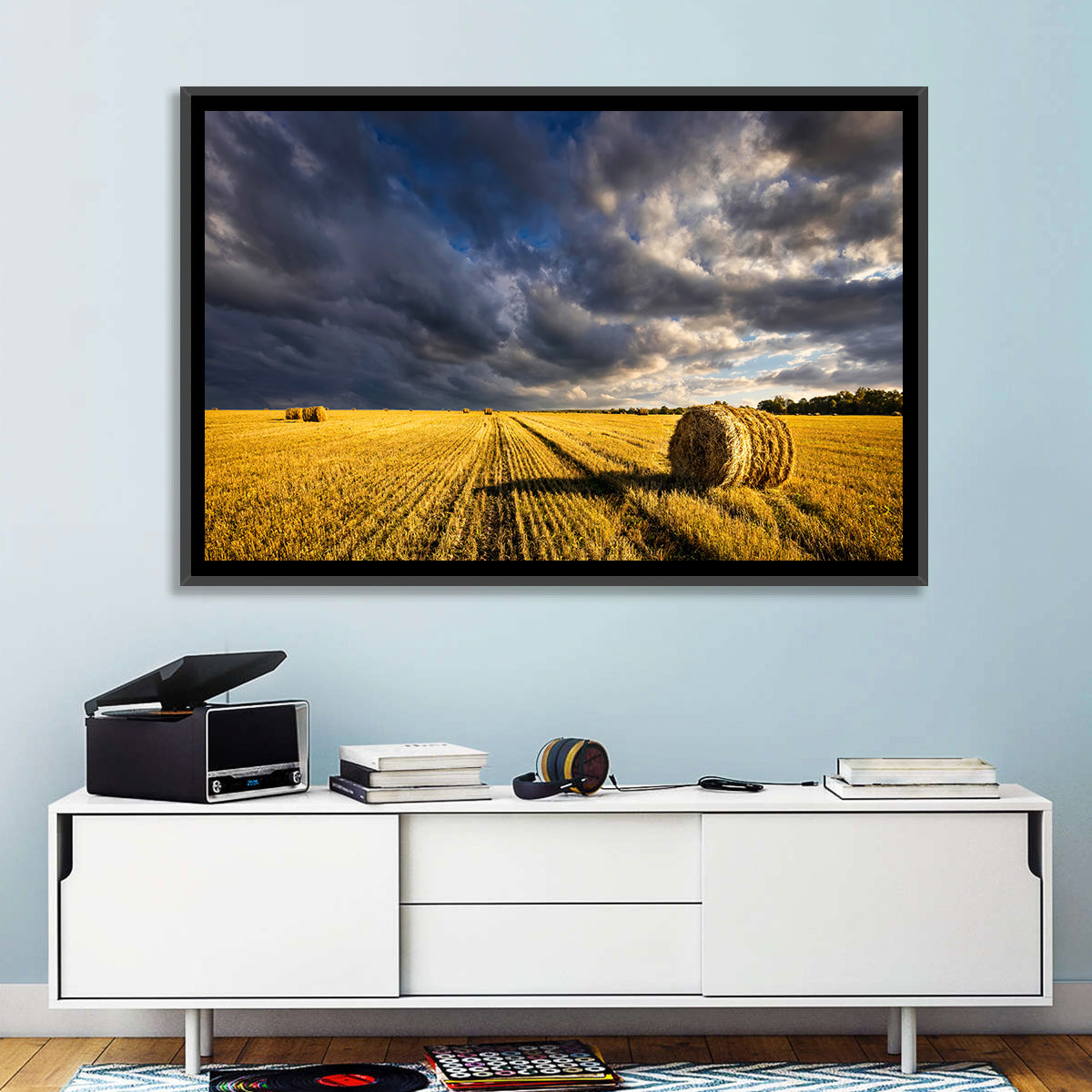 Hay Bale at Golden Hour Wall Art