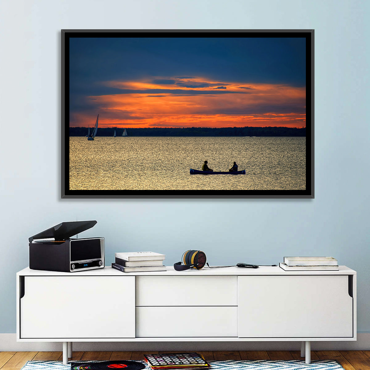 Ottawa River Sunset Canoe Wall Art