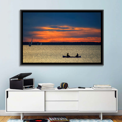 Ottawa River Sunset Canoe Wall Art