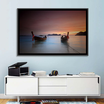 Phi Phi Longtail Boats at Golden Hour Wall Art