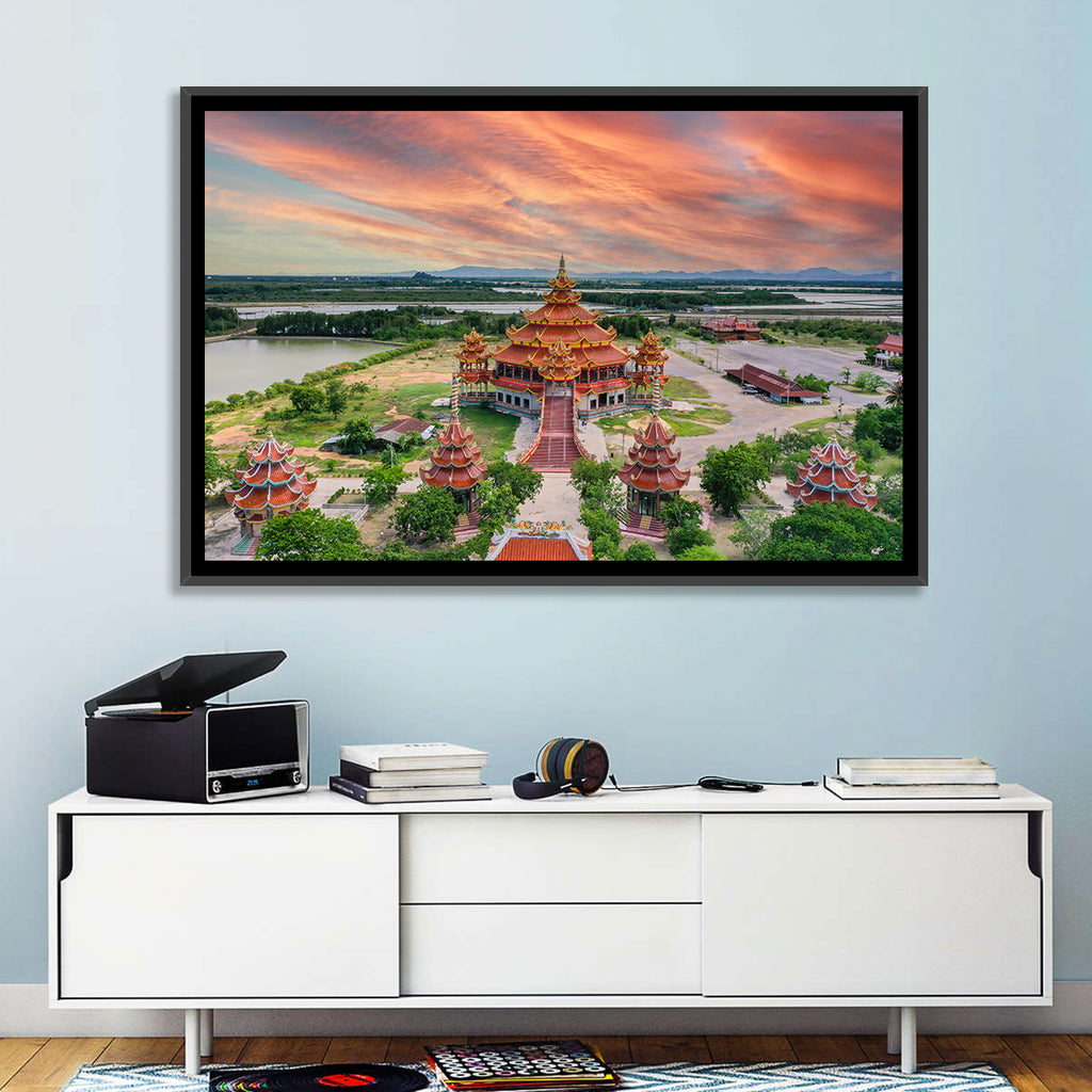 Wat Petch Suwan Temple at Sunset Wall Art