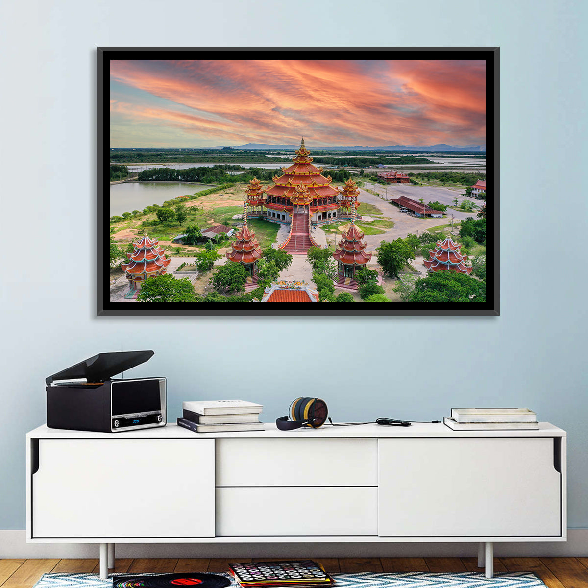 Wat Petch Suwan Temple at Sunset Wall Art