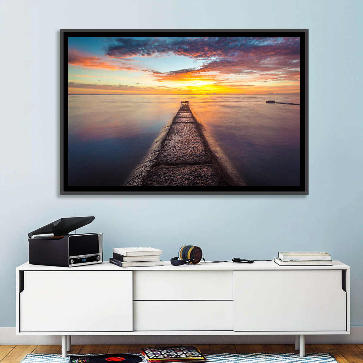 Stone Pier to Glowing Horizon Wall Art