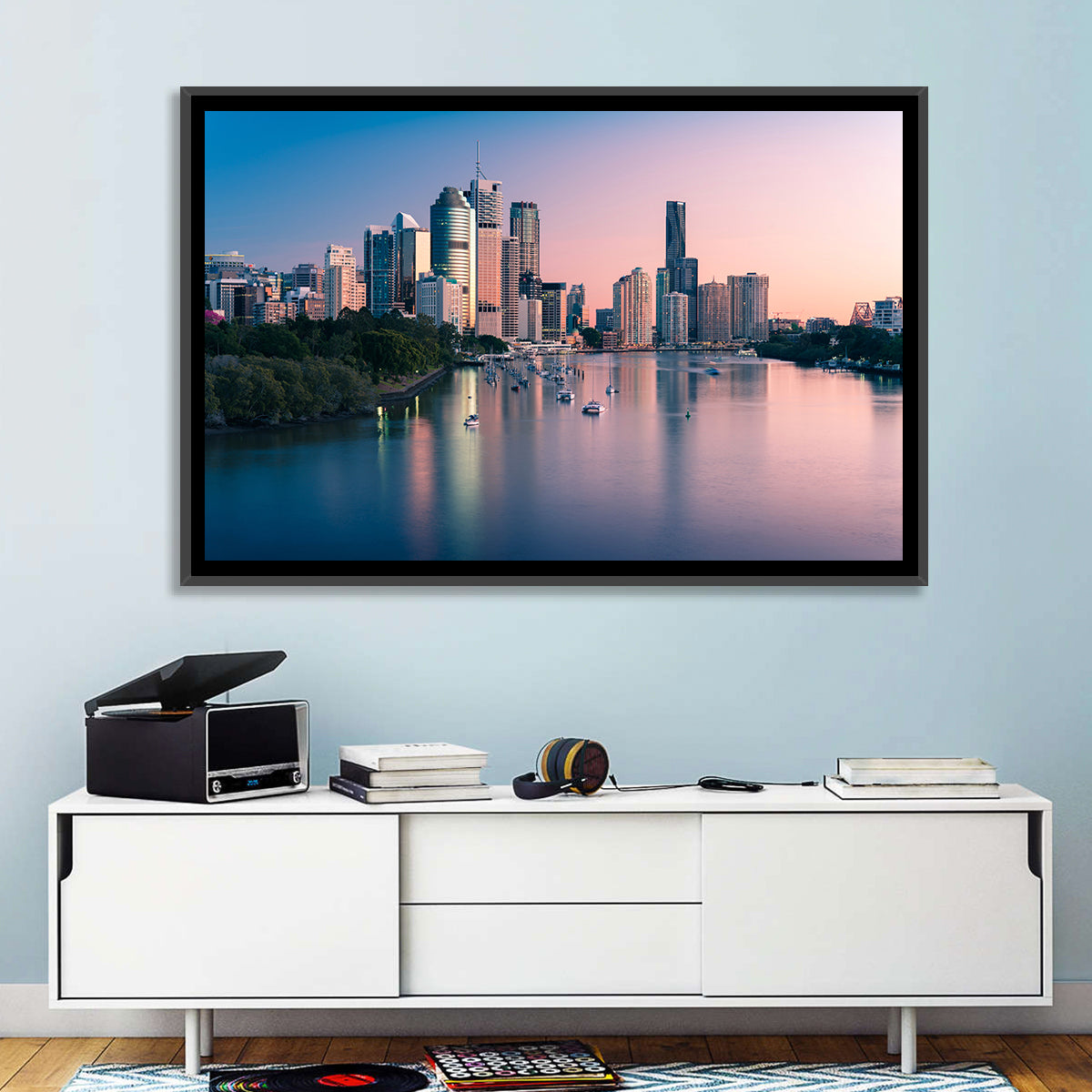 Brisbane River Skyline at Dusk Wall Art