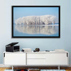 Frost Covered Lakeside Trees Wall Art