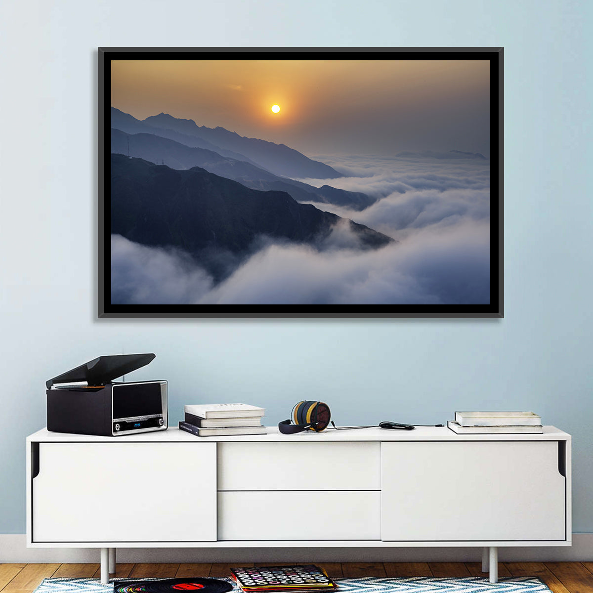 Ta Xua Range at Golden Dawn Wall Art in a room, landscape