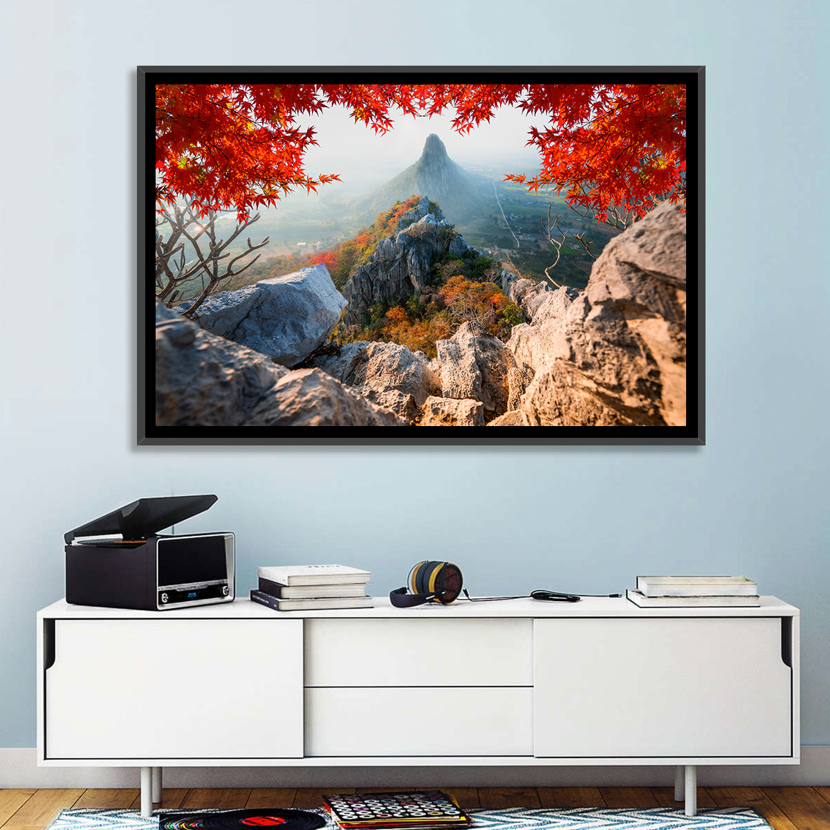 Khao Nor Maple Framed Peak Wall Art in a room, landscape