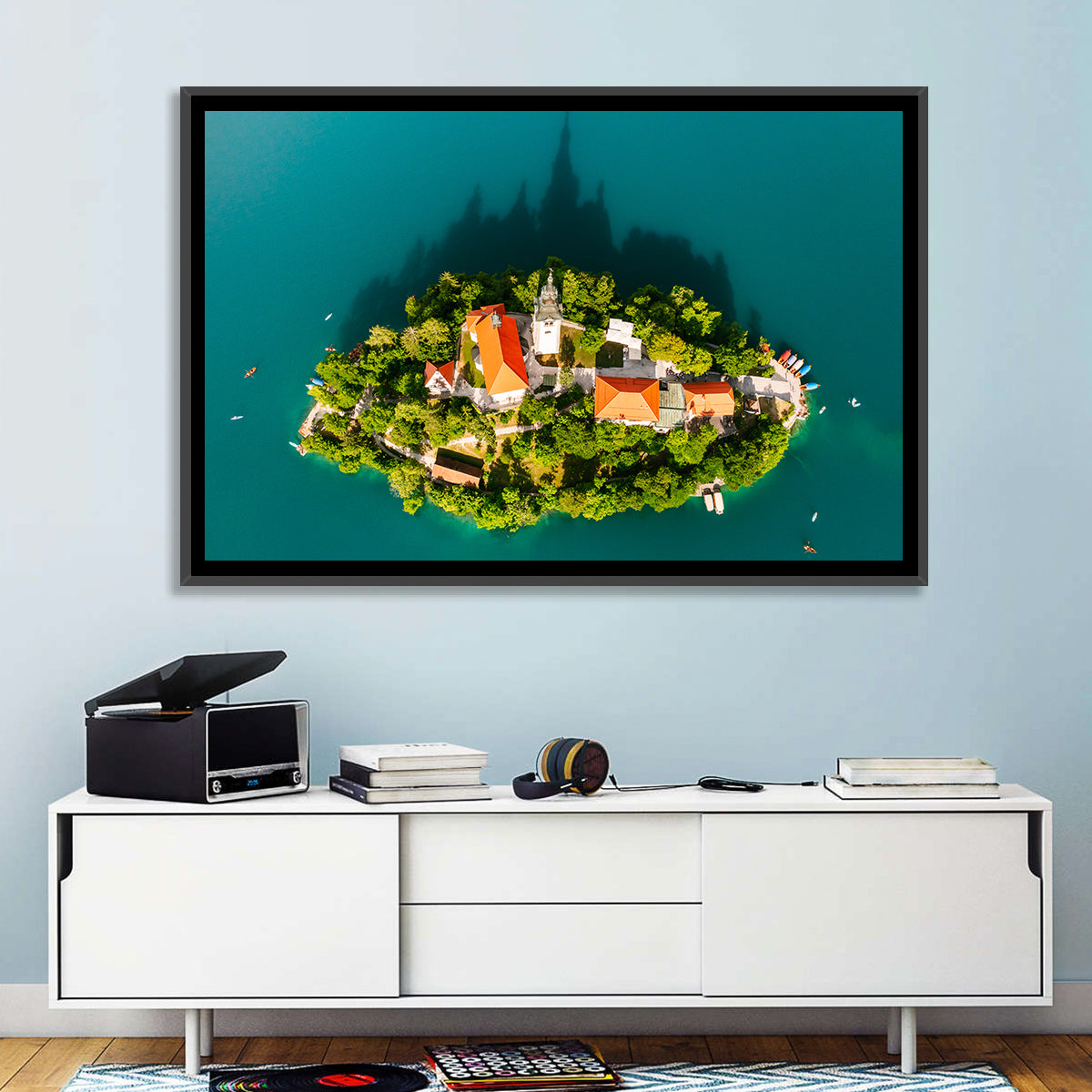 Bled Island Aerial View Wall Art