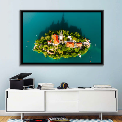 Bled Island Aerial View Wall Art