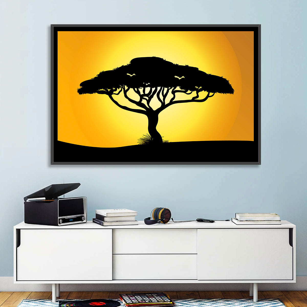 Acacia at Sunset Wall Art in a room, landscape
