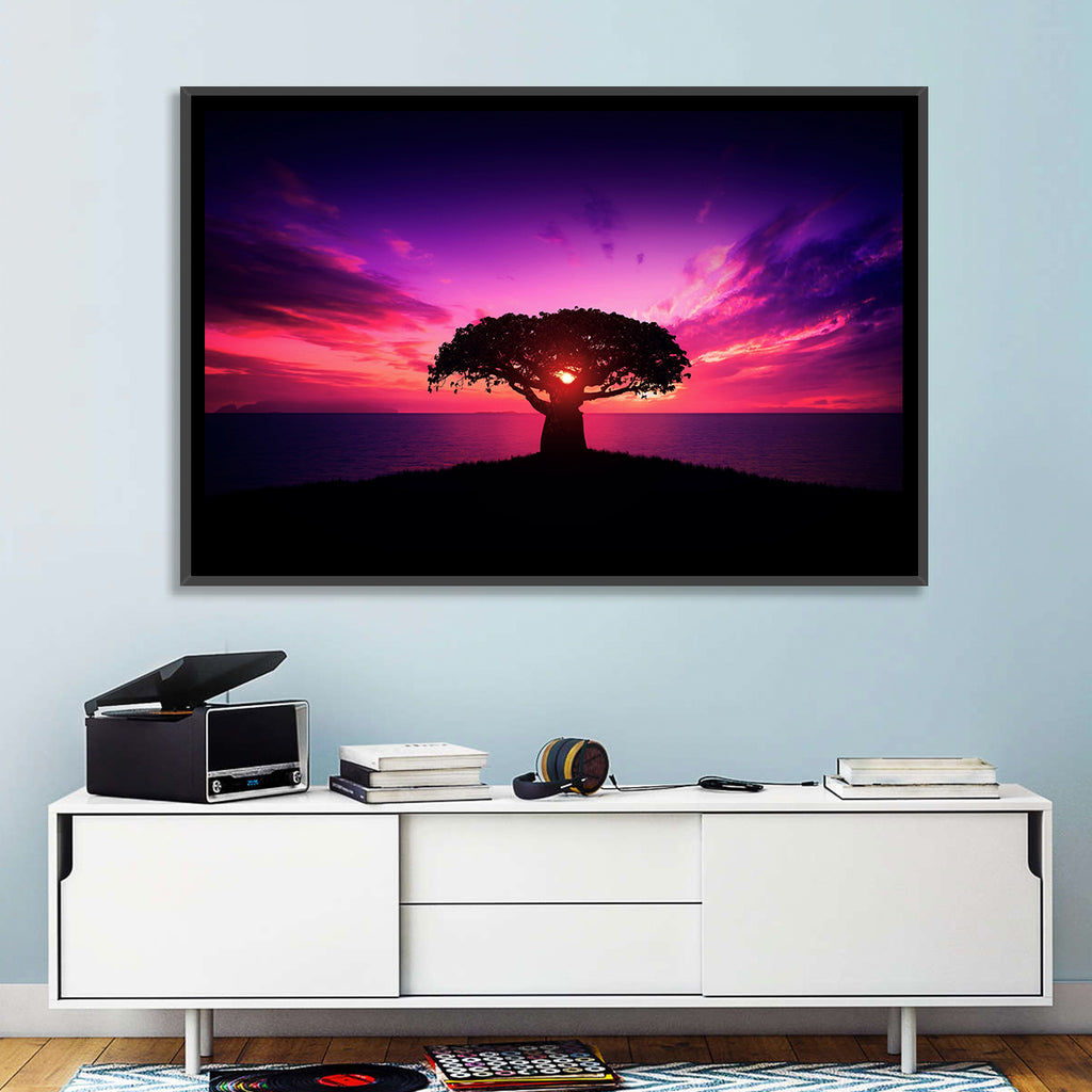Baobab Sunset Silhouette Wall Art