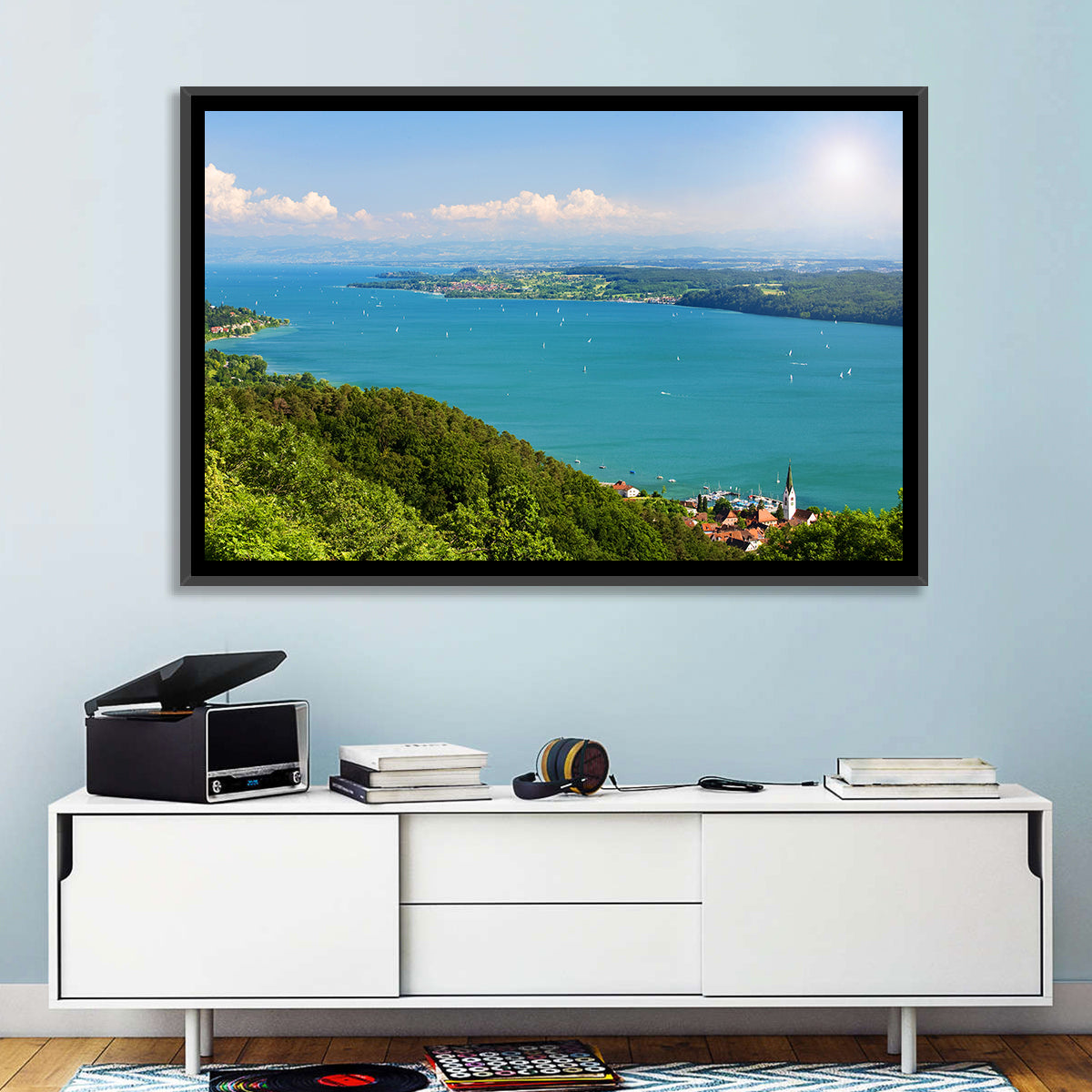 Immenstaad View of Lake Constance Wall Art in a room, landscape