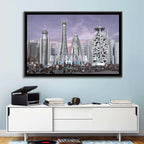 Purple Dusk Futuristic Cityscape Wall Art