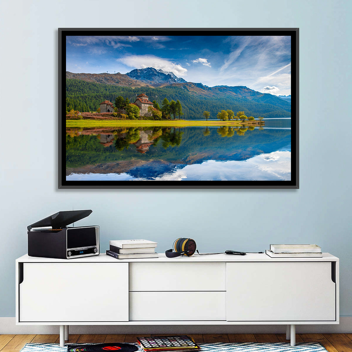 Lake Silvaplana with Crap Da Sass Wall Art