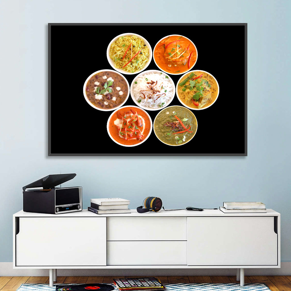 Six Indian Curry Bowls Wall Art