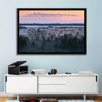 Estonian Misty Pine Landscape Wall Art