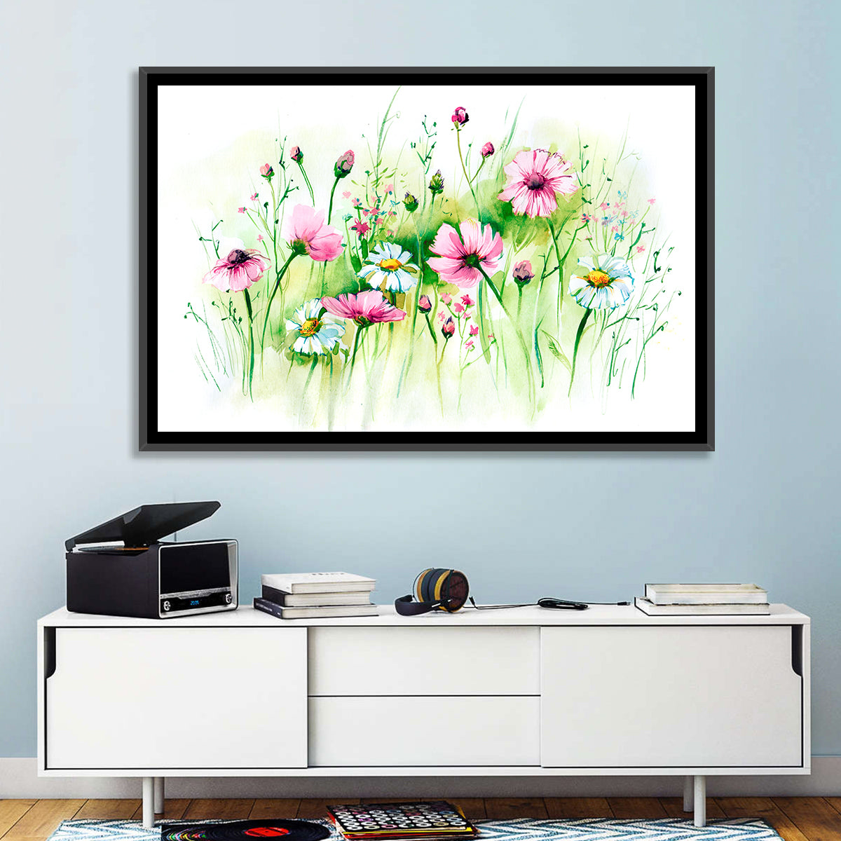 Airy Wildflower Meadow Watercolor Wall Art