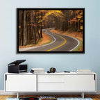 S-curve Road Through Autumn Forest Wall Art