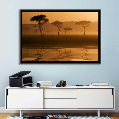 Savanna Sunset Acacia Silhouettes Wall Art