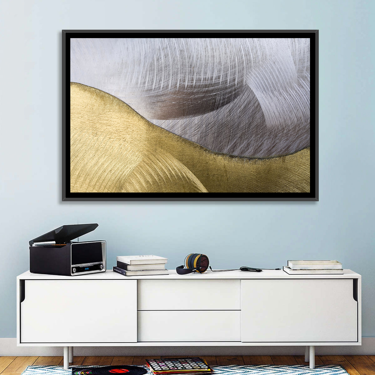 Thin Line Metallic Abstract Wall Art