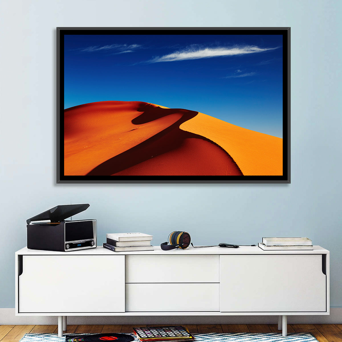 Sahara Dune Shadow Wall Art in a room, landscape