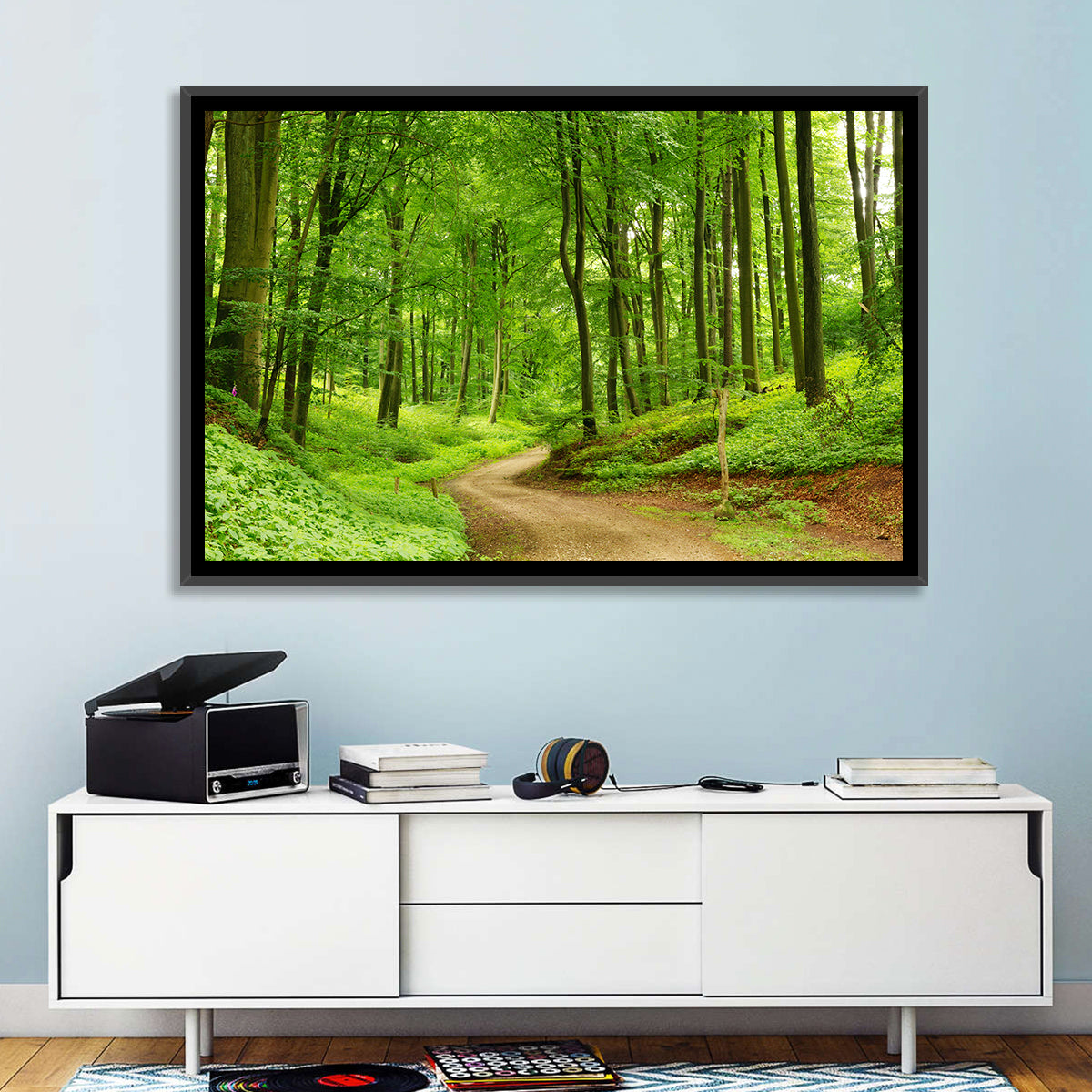 Sunlit Forest Path Wall Art