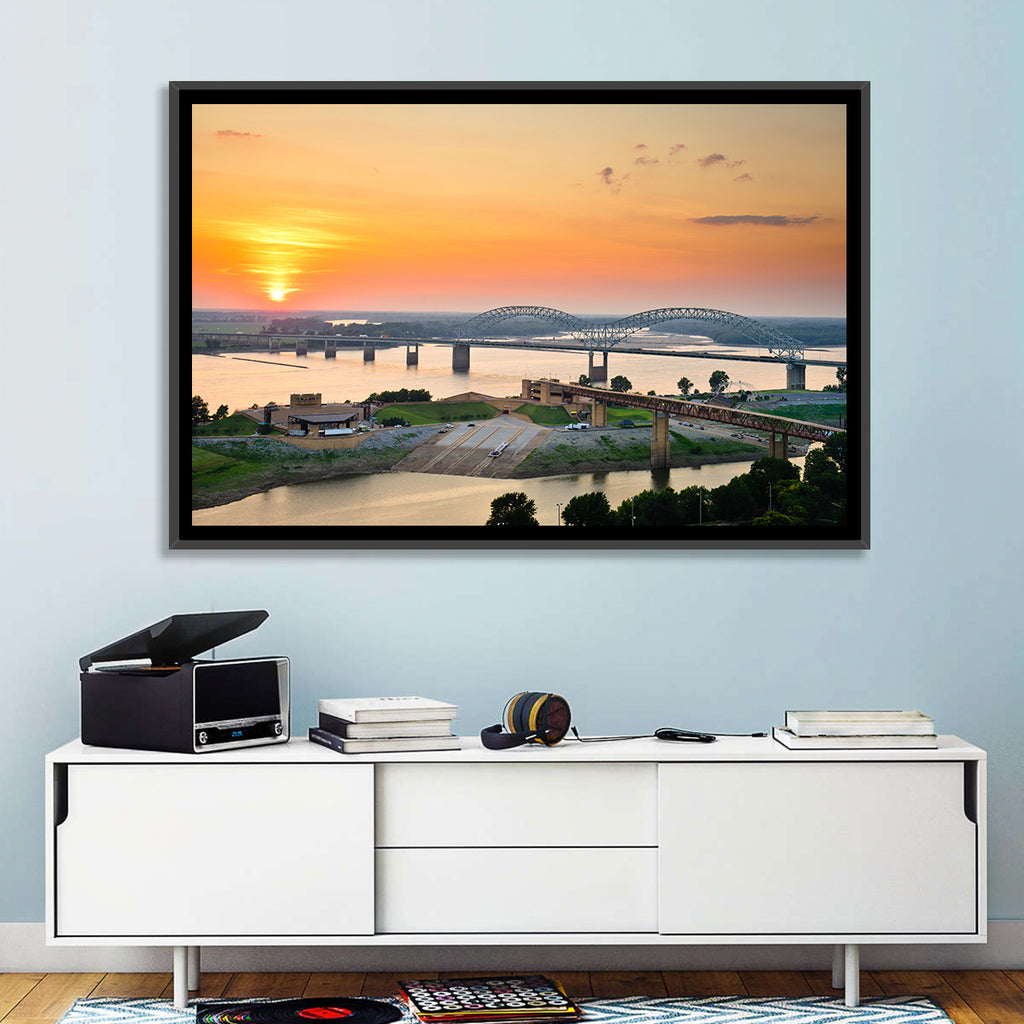 Hernando De Soto Bridge at Sunset Wall Art
