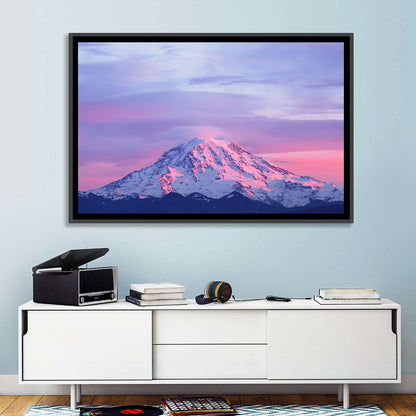 Mount Rainier Alpenglow with Lenticular Cloud Wall Art