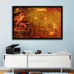 Grunge Music Notes Wall Art