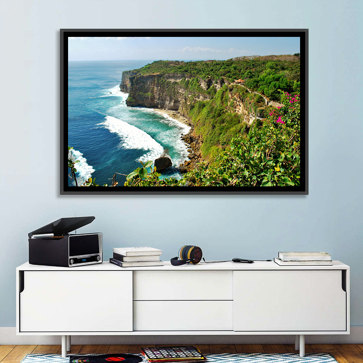 Uluwatu Cliffs, Bali Wall Art in a room, landscape