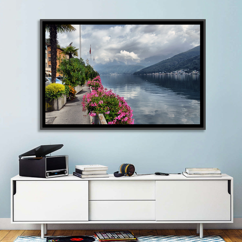Lake Lugano Floral Walkway Wall Art