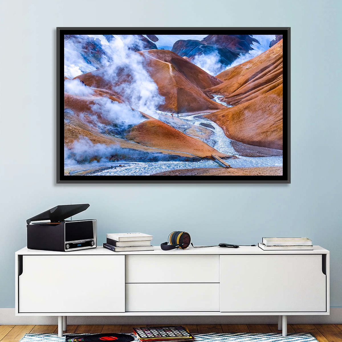 Geothermal Valley with Footbridge Wall Art