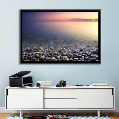 Pebbled Shore Sunset Wall Art