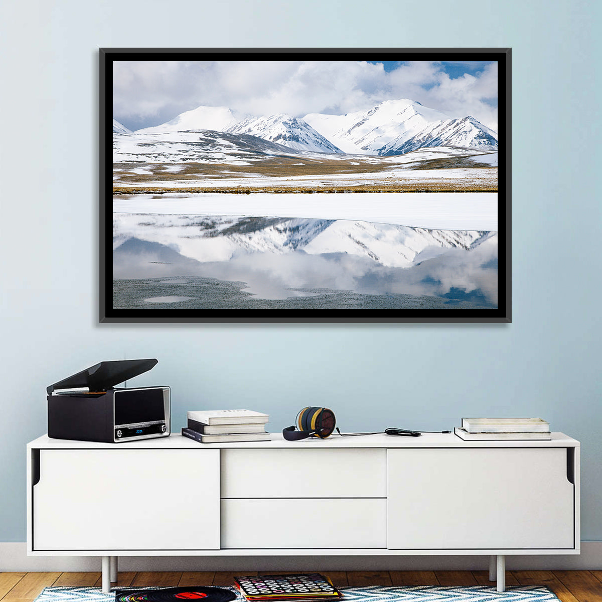 Barskoon Valley Reflection Wall Art in a room, landscape