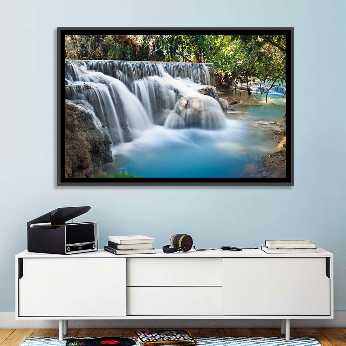 Kuang Si Falls, Luang Prabang Wall Art in a room, landscape