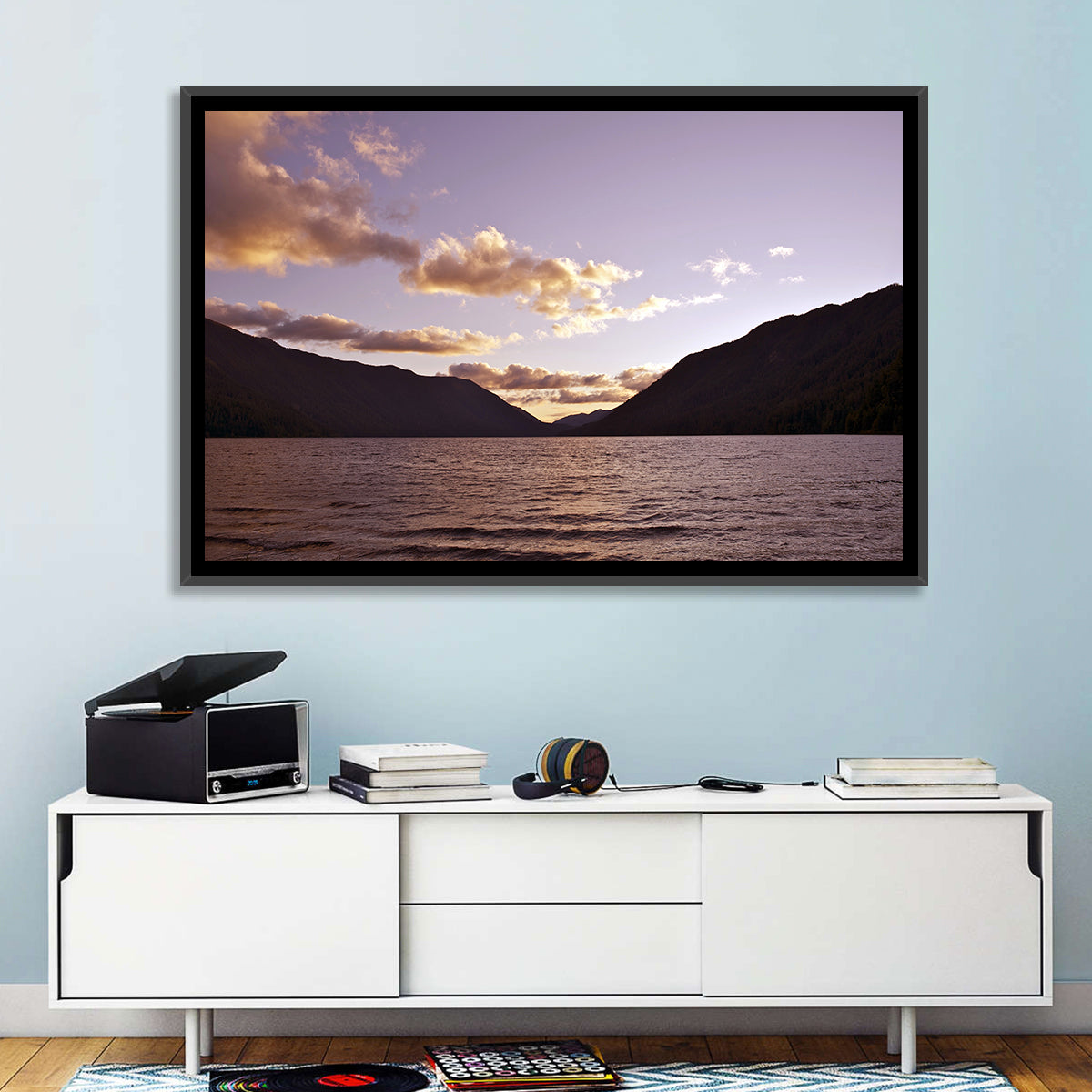 Purple Sunset Over Lake Crescent Wall Art