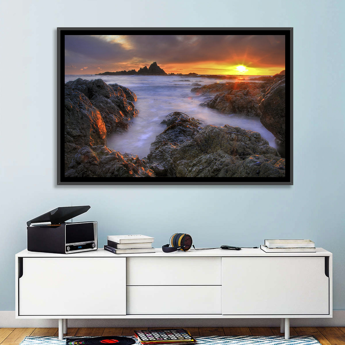 Tramore Rocky Coast Sunset Wall Art