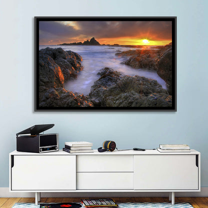 Tramore Rocky Coast Sunset Wall Art