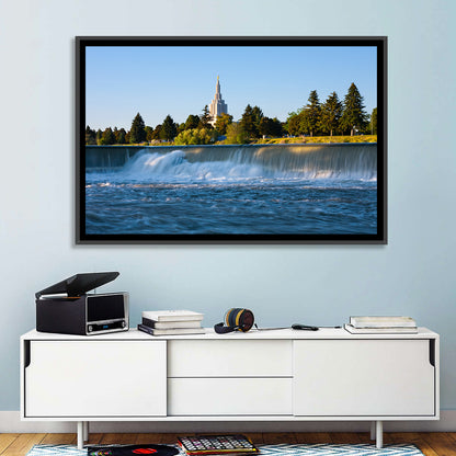 Idaho Falls Temple and Waterfall Wall Art